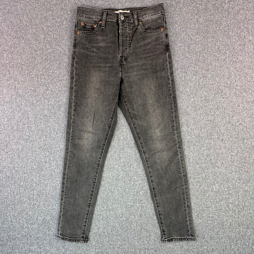 Levi's Jeans Women 26 Wedgie Skinny Black High Rise Stretch Button Fly Excellent